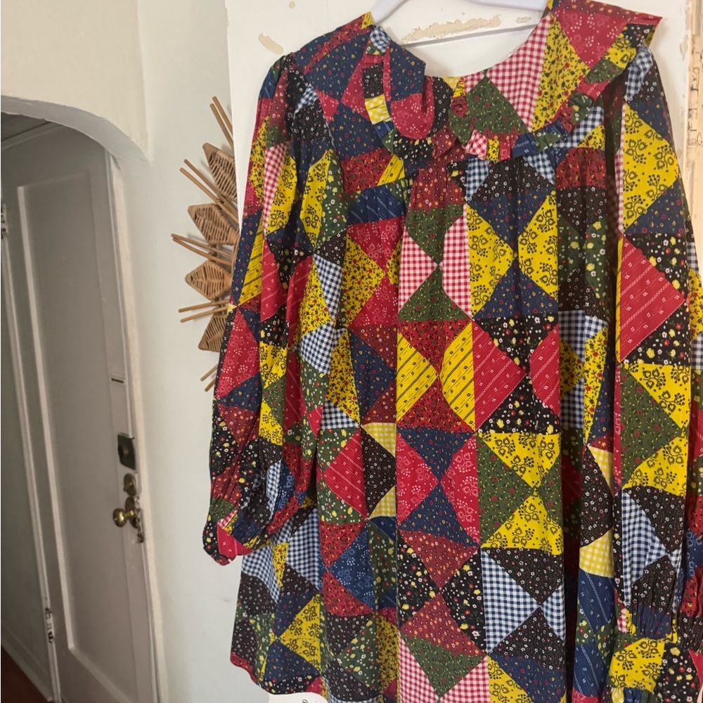 Doen Multicolor Patchwork Mini Dress
